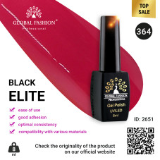 Gel polish BLACK ELITE 364, Global Fashion 8 ml