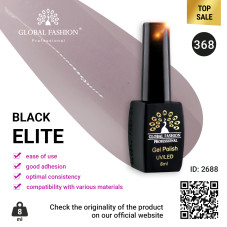 Gel polish BLACK ELITE 368, Global Fashion 8 ml