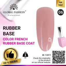 Color french base for gel polish Global Fashion, Color French Base Coat 8 ml, 06