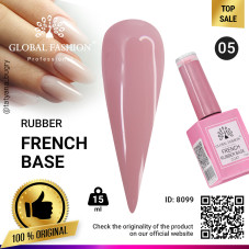 Rubber base for gel nail Polish French manicure, French Rubber Base Coat, 15 ml., Global Fashion 05