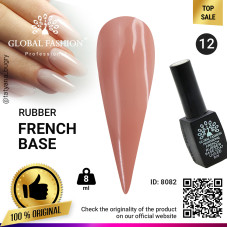 Rubber base for gel nail Polish French manicure, French Rubber Base Coat, 8 ml., Global Fashion 12