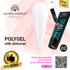 Polygel with shimmer Global Fashion 30 g 02 milky