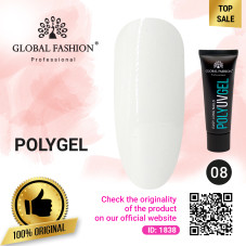 Poly UV Gel (Poly Gel) Global Fashion 30 g 08 (white)