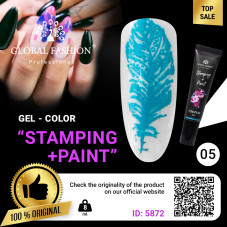 Global Fashion Gel Paint for Stamping and Chinese Painting, Turquoise, 8 ml 05