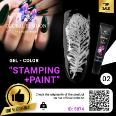 Global Fashion Gel Paint for Stamping and Chinese Painting, white, 8 ml 02