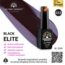 Gel polish BLACK ELITE 033, Global Fashion 8 ml
