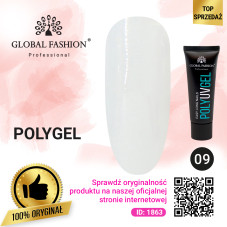 Poly UV Gel (Poly Gel) Global Fashion 30 g 09 transparentny