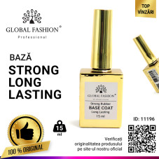 Base Coat Strong Rubber Long Lasting, baza cauciucata pentru unghii, Global Fashion, 15ml