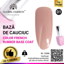 Base Coat pentru unghii Color French, Global Fashion, nude, 8ml, 01