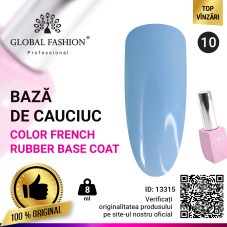 Base Coat pentru unghii Color French, Global Fashion, albastru pastel, 8ml, 10