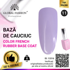 Base Coat pentru manichiura Color French, Global Fashion, liliac deschis, 8ml, 11