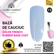 Base Coat pentru unghii Color French, Global Fashion, albastru deschis, 8ml, 15