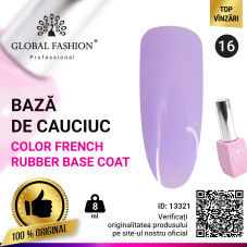 Base Coat pentru manichiura Color French, Global Fashion, lilac, 8ml, 16