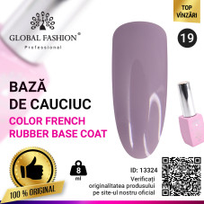 Base Coat pentru manichiura Color French, Global Fashion, 8 ml, violet-gri, 19