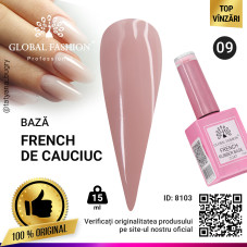 Rubber Base Coat French, Global Fashion, 15 ml, 09 Nude