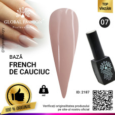 Rubber Base Coat French, baza cauciucata, Global Fashion, 8ml, 07
