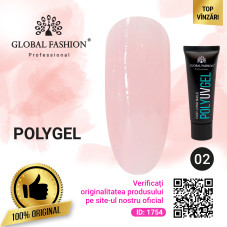 Polygel pentru constructie unghii, Global Fashion, 30 g, 02