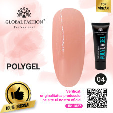 Polygel pentru constructie unghii, Global Fashion, 30 g, Nude, 04