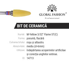 Bit ceramica forma flacara M-Yellow Flame ST(C.) Yellow, briu rosu-albastru