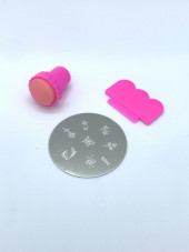 Stamping set, seal + disc pink