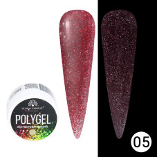 Polygel cu sclipici Disco Polygel, reflectorizant, Global Fashion, 15 g, 05
