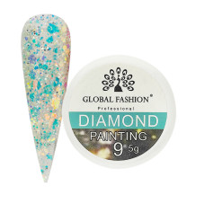Gel unghii cu sclipici, Diamond Painting, Global Fashion, 5g, 09