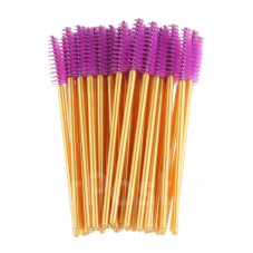 Perii pentru extensii gene, set (100 buc), violet+gold
