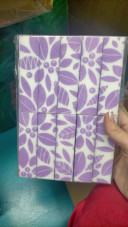 Buffer unghii cu imprimeu frunze violete