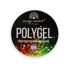 Polygel constructie unghii cu sclipici Disco Polygel, reflectorizant, 15 g, 04