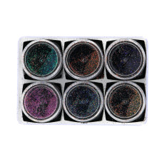 Mica for decoration nail art, 6 PCs.