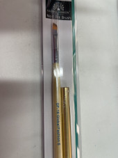 Pensula cu varf diagonal unghii, par artificial, pentru gel UV, GF-16-6, Nr. 6, galbena