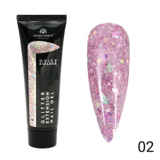 Colored polygel with glitter Global Fashion, 30 g, 02