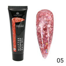 Colored polygel with glitter Global Fashion, 30 g, 05