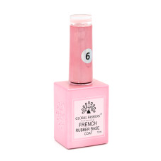 Каучуковая база для гель лака френч, Rubber Base Coat French, 15 мл., Global Fashion 06