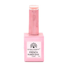 Каучуковая база для гель лака френч, Rubber Base Coat French, 15 мл., Global Fashion 12