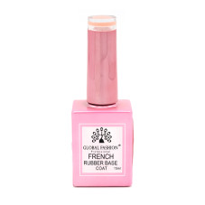 Каучуковая база для гель лака френч, Rubber Base Coat French, 15 мл., Global Fashion 02