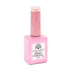 Каучуковая база для гель лака френч, Rubber Base Coat French, 15 мл., Global Fashion 02