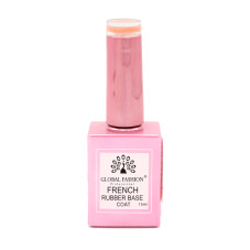 Каучуковая база для гель лака френч, Rubber Base Coat French, 15 мл., Global Fashion 01