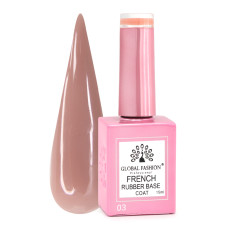 Каучуковая база для гель лака френч, Rubber Base Coat French, 15 мл., Global Fashion 03