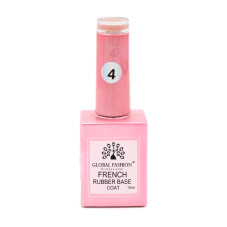 Каучуковая база для гель лака френч, Rubber Base Coat French, 15 мл., Global Fashion 04