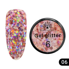 Глиттер гель Global Fashion 5 гр, Glitter gel 06