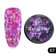 Глиттер гель Global Fashion 5 гр, Glitter gel 07