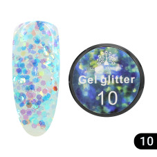 Глиттер гель Global Fashion 5 гр, Glitter gel 10