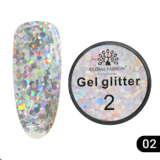 Глиттер гель Global Fashion 5 гр, Glitter gel 02