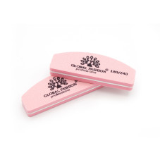 Buffer pentru unghii, mini, granulatie 180/240, culoare roz