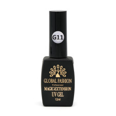 Gel UV cu sclipici, Magic-Extension, Global Fashion, 12 ml, Roz, G11