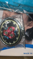 Oglinda de poseta, oval, cu flori 8