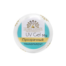 Gel UV de constructie, autonivelant, Global Fashion, clear, 56 g, transparent