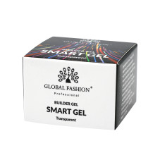 Gel UV de constructie Smart, autonivelant, Global Fashion, 15 gr, transparent