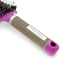 Щётка плоская c натуральной щетиной Global Fashion 1501 violet